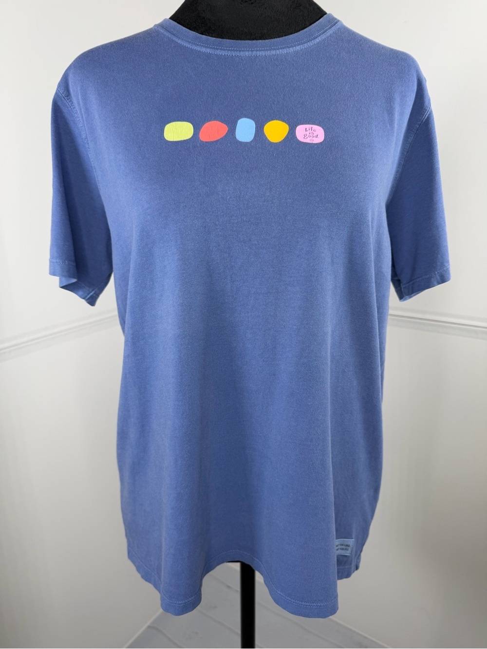 Life Is Good Crusher Tee Blue Graphic T-Shirt Size Medium